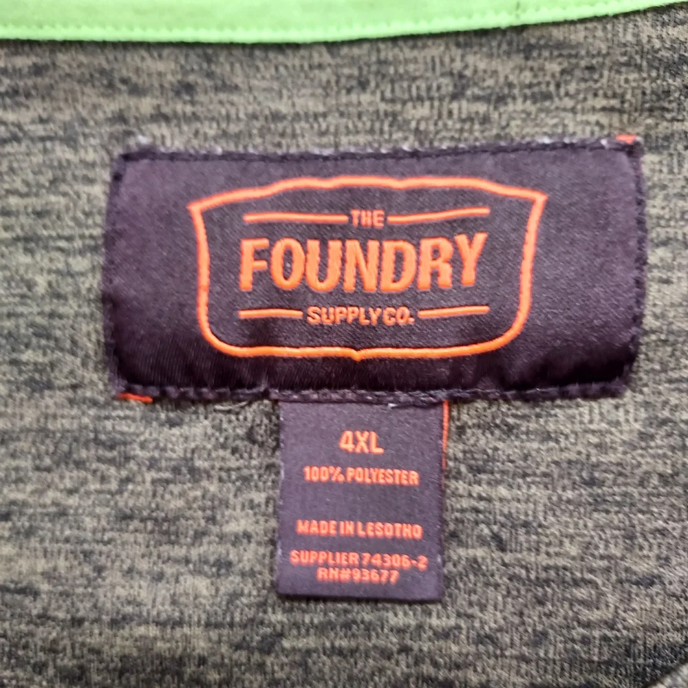 Foundry Supply 4XL Heather Olive Green Long Sleeve Henley Comfy Cool Weather - Picture 3 of 7